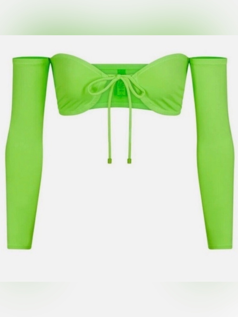 SKIMS | Long Sleeve Neon Green Bikini Top | S